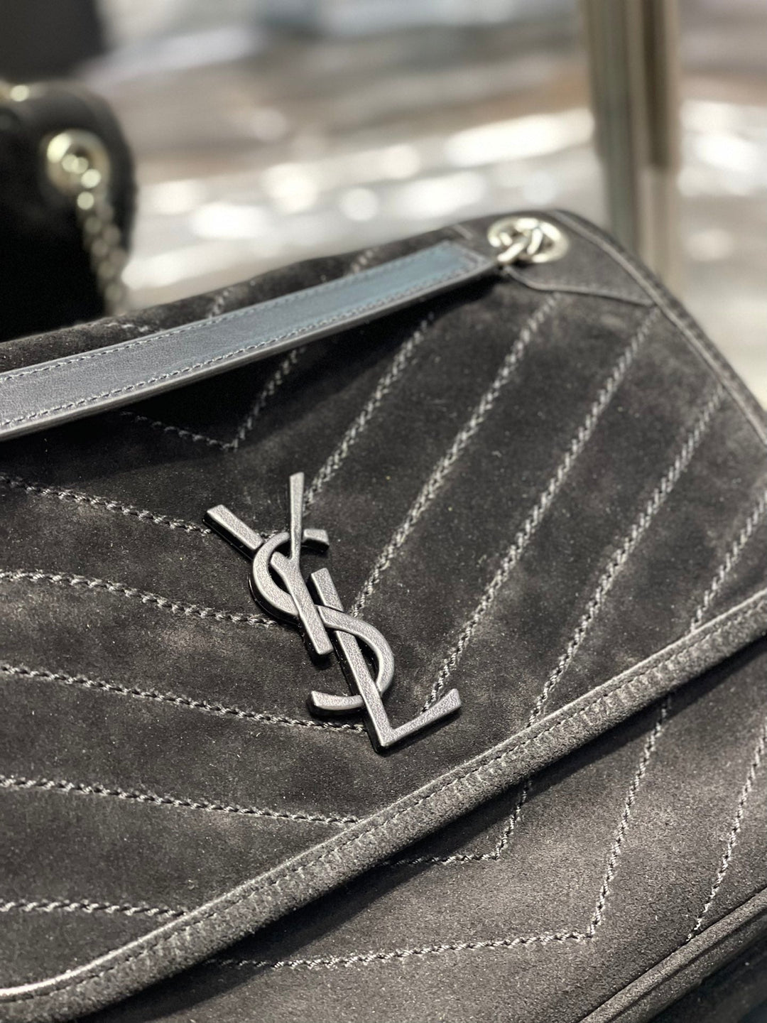YSL Niki Medium  In Quilted Suede And Smooth Leather Bag