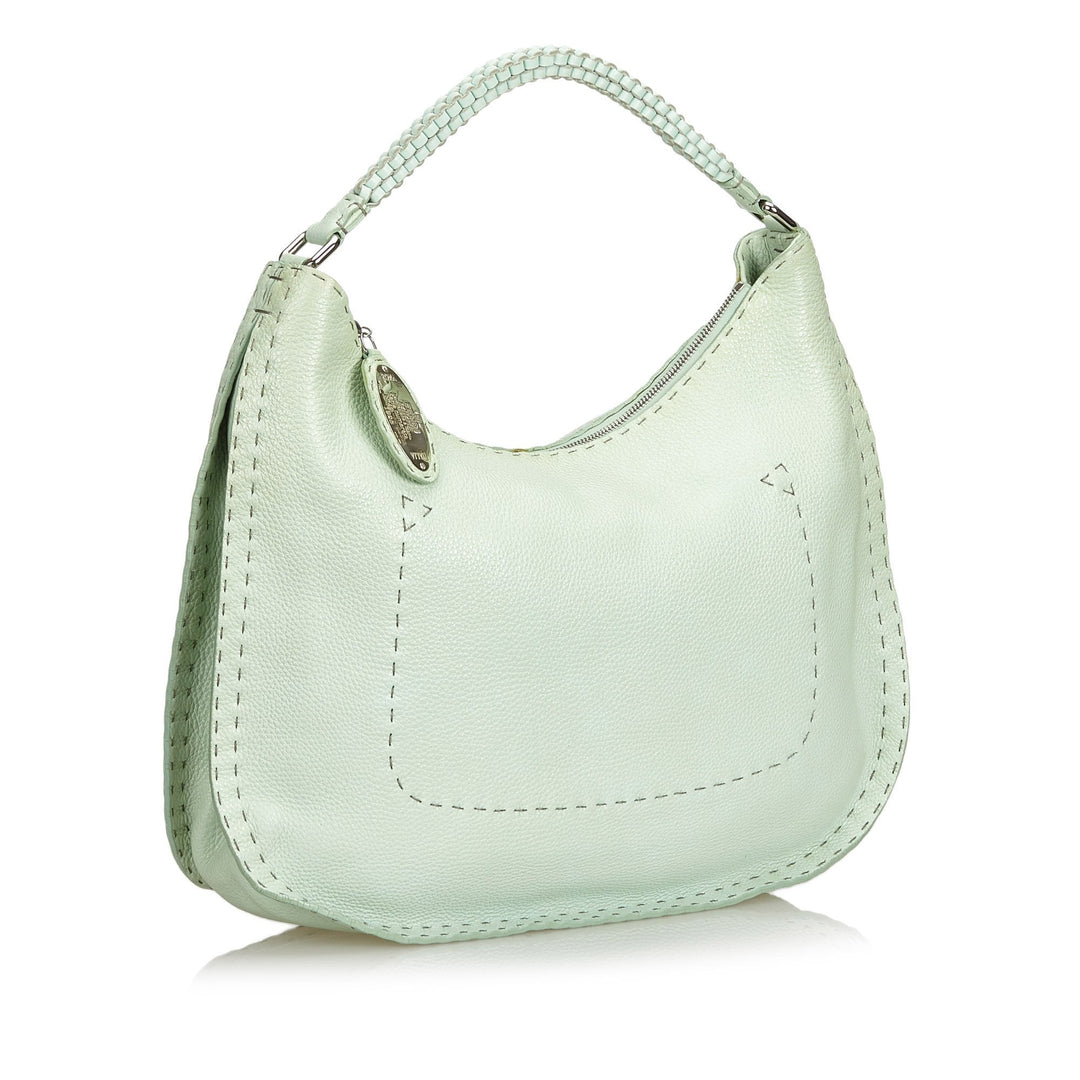 Pre-Loved Fendi Green Others Leather Selleria Hobo Bag Italy