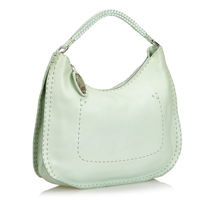 Pre-Loved Fendi Green Others Leather Selleria Hobo Bag Italy