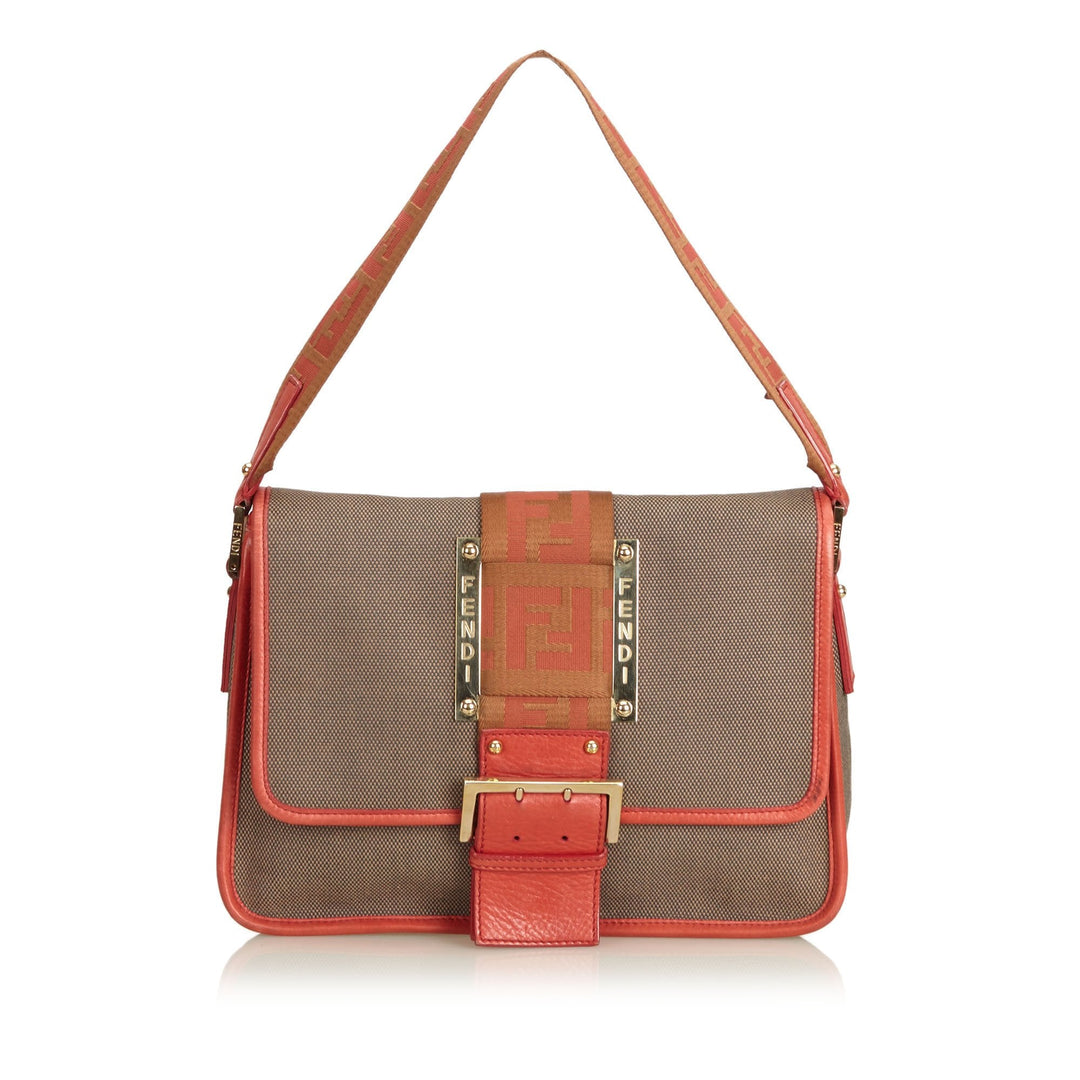 Pre-Loved Fendi Brown Canvas Fabric Zucca Shoulder Bag Italy