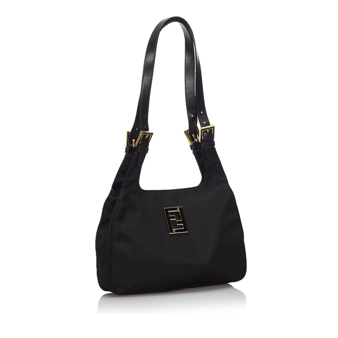 Pre-Loved Fendi Black Nylon Fabric Shoulder Bag Italy