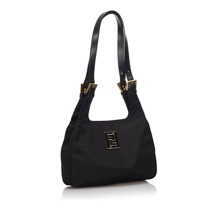 Pre-Loved Fendi Black Nylon Fabric Shoulder Bag Italy