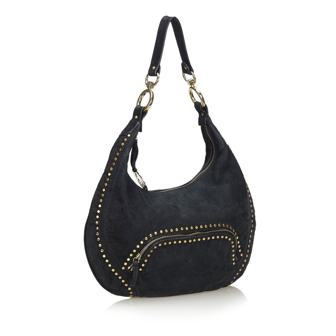Pre-Loved Fendi Black Nubuck Leather Chef Hobo Bag ITALY