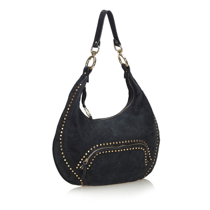 Pre-Loved Fendi Black Nubuck Leather Chef Hobo Bag ITALY
