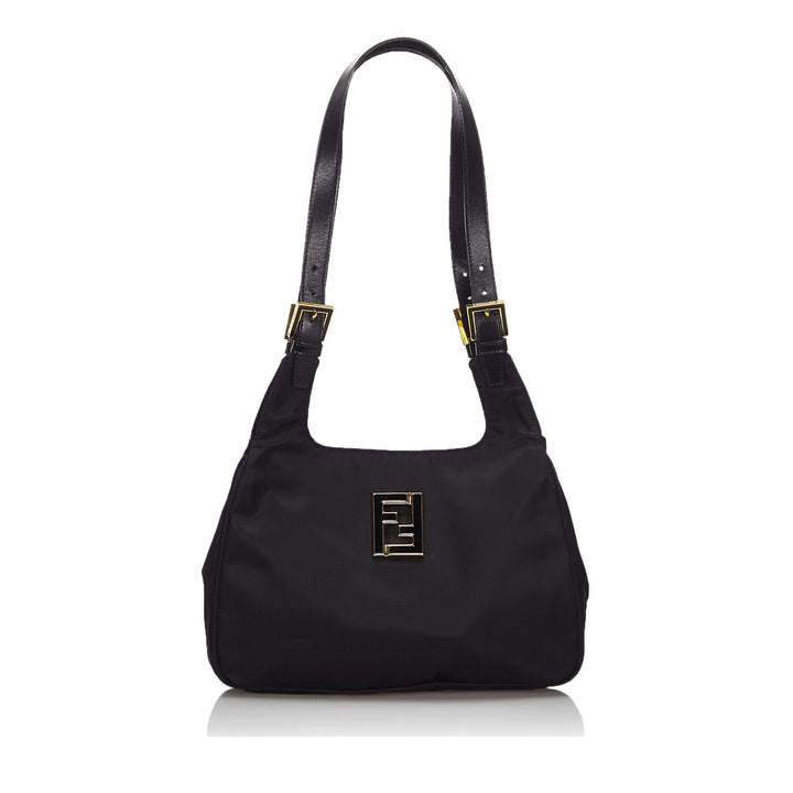 Pre-Loved Fendi Black Nylon Fabric Shoulder Bag Italy