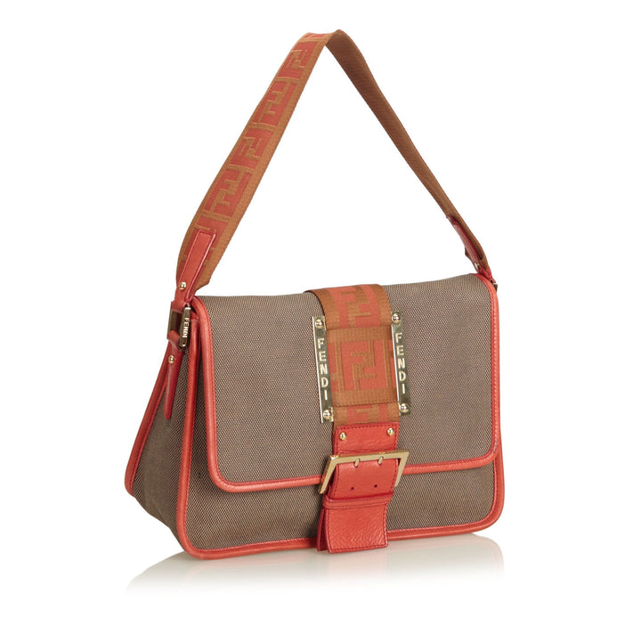Pre-Loved Fendi Brown Canvas Fabric Zucca Shoulder Bag Italy