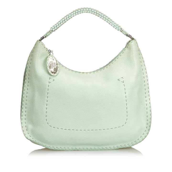 Pre-Loved Fendi Green Others Leather Selleria Hobo Bag Italy