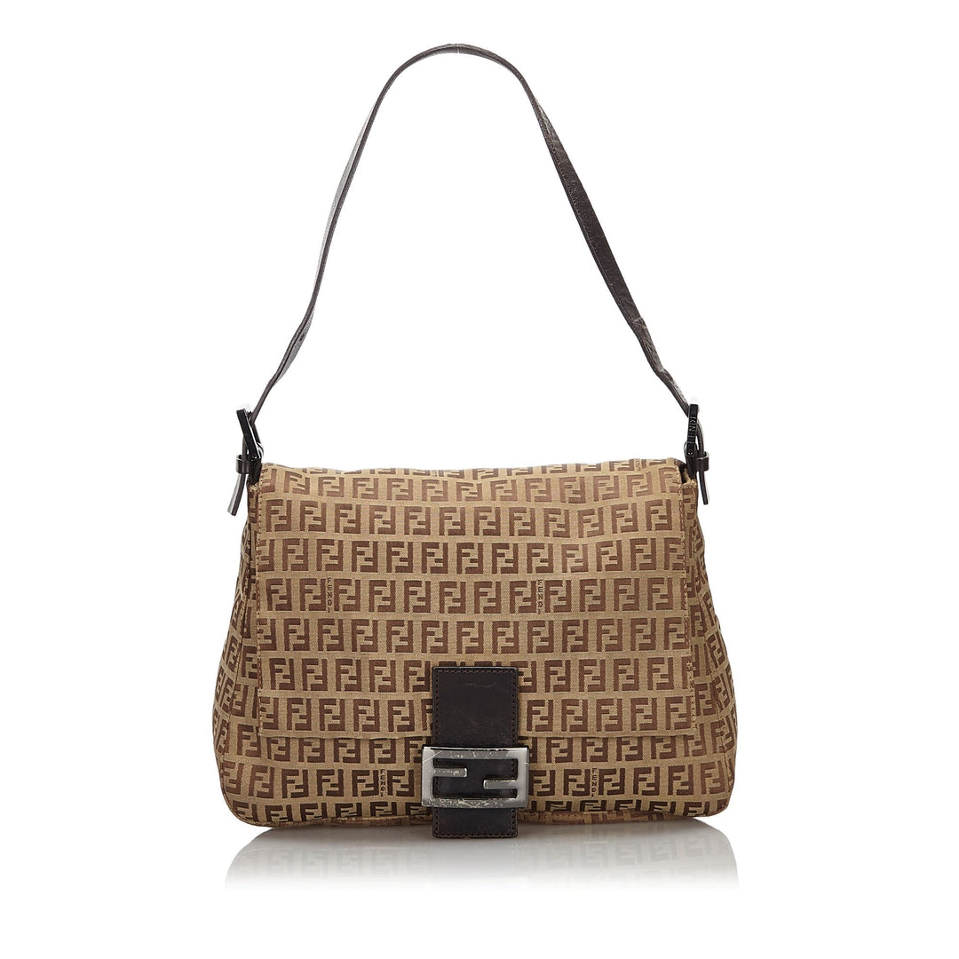 Pre-Loved Fendi Brown Beige Canvas Fabric Zucchino Mamma Forever Italy