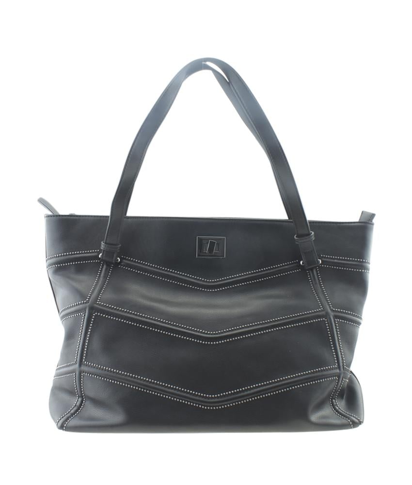 INC International Black Leather Tote