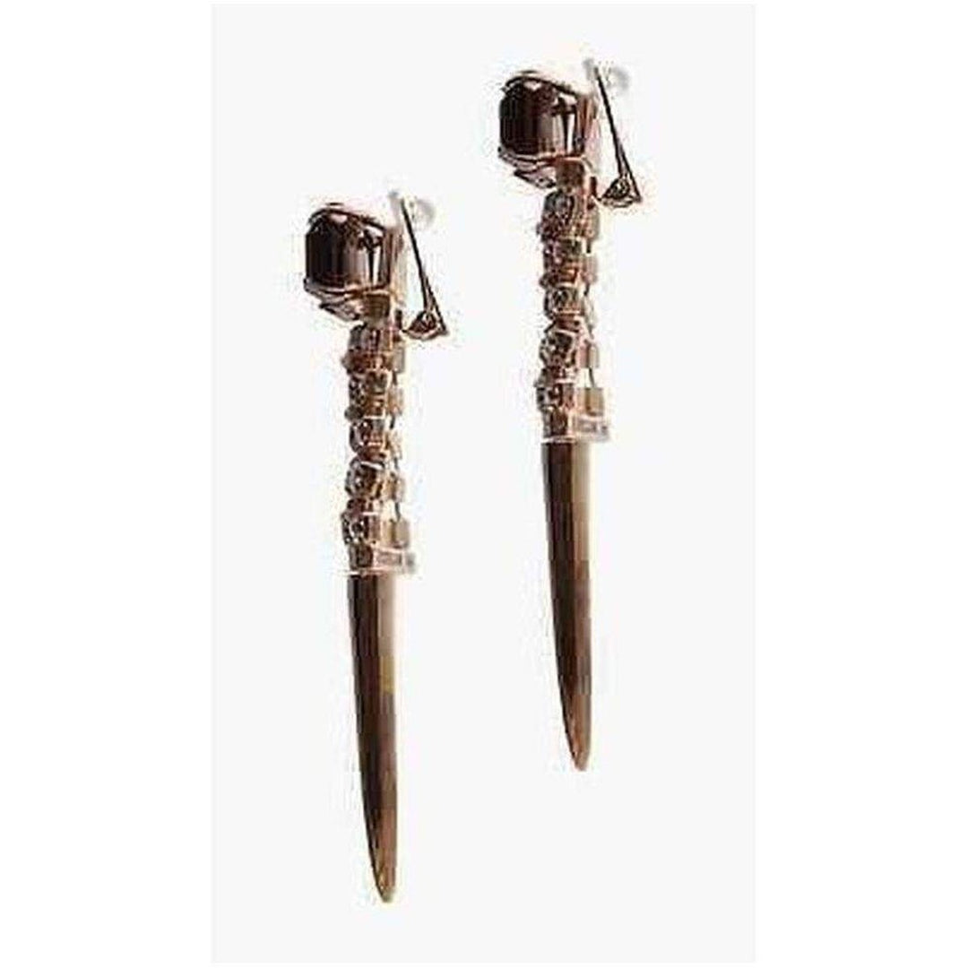Brass Rhinestone Tiger Eye Clip On Earrings