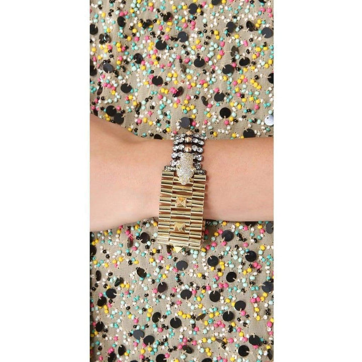 Cheetah Head Crystal Bracelet
