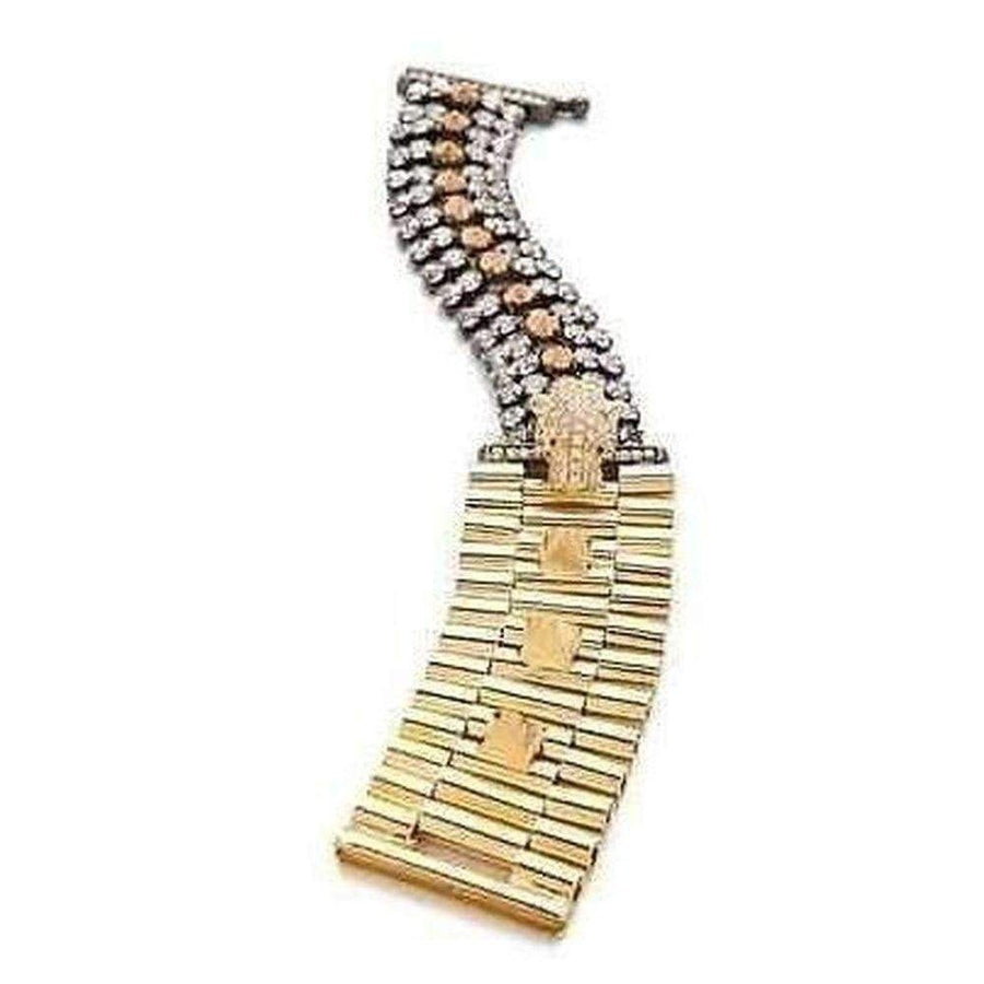 Iosselliani-Cheetah Head Crystal Bracelet - Runway Catalog