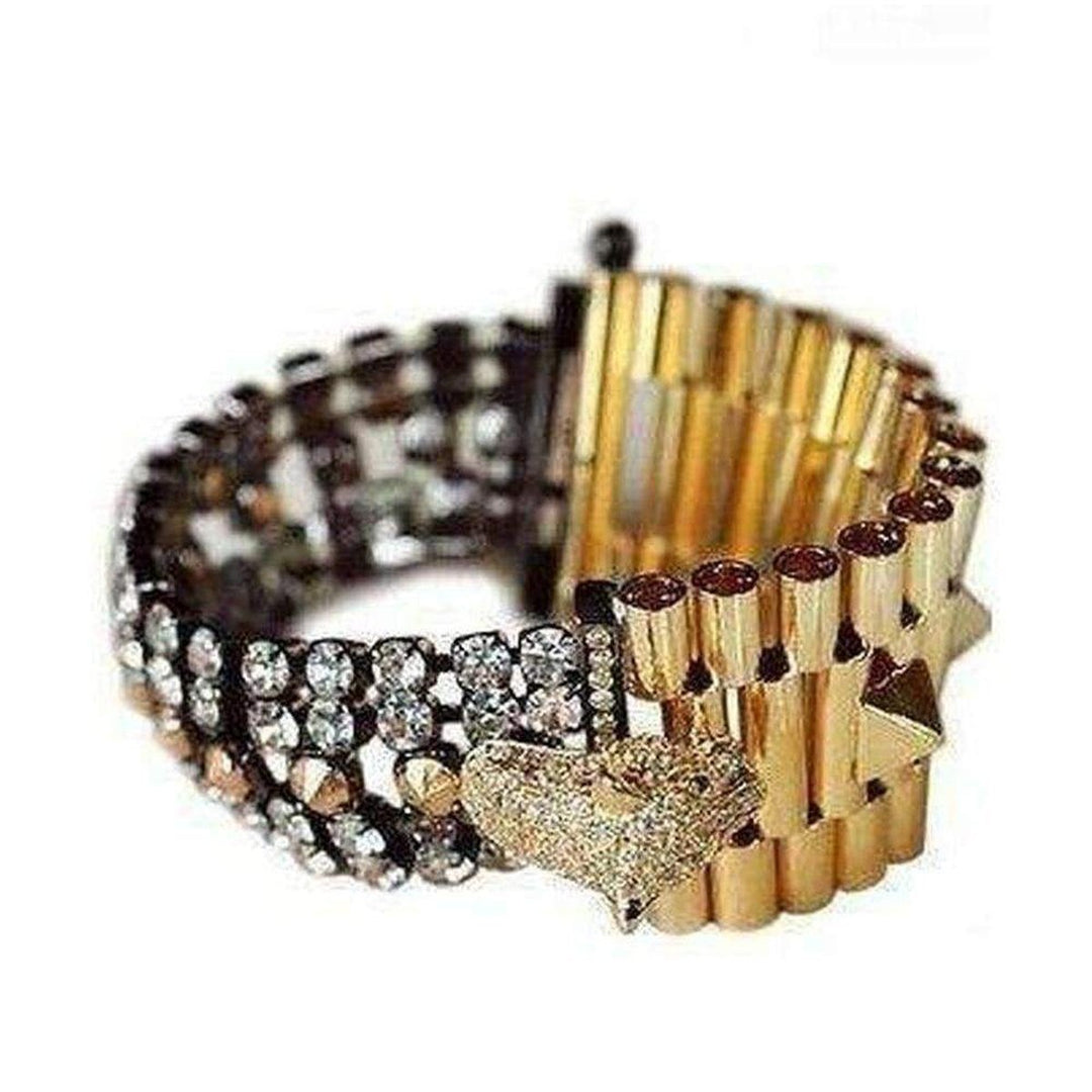 Cheetah Head Crystal Bracelet