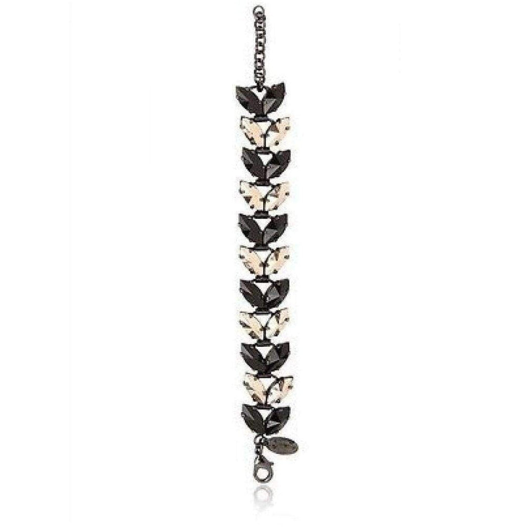 Iosselliani-Gold Black Crystal Deco Bracelet - Runway Catalog