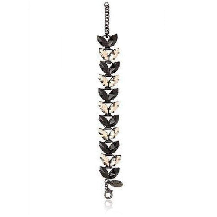 Iosselliani-Gold Black Crystal Deco Bracelet - Runway Catalog
