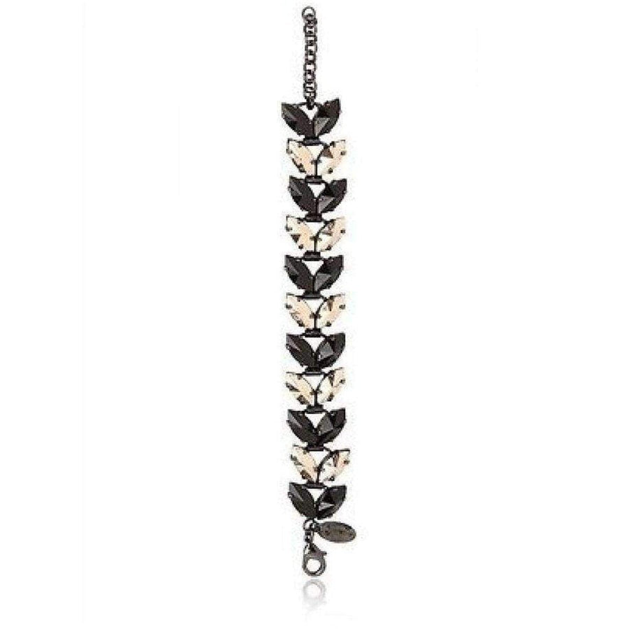 Iosselliani-Gold Black Crystal Deco Bracelet - Runway Catalog