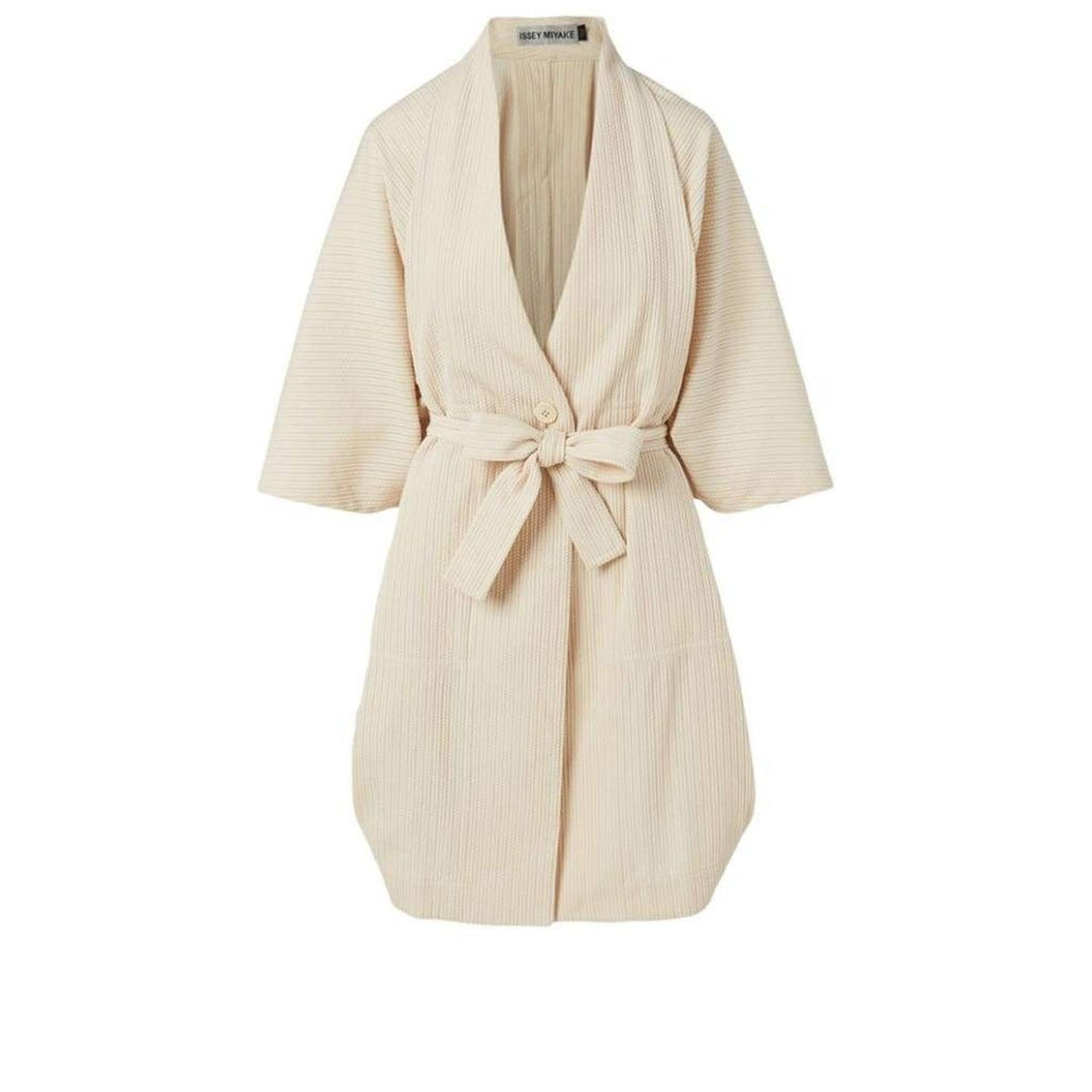 Issey Miyake-Sashiko Wrap Cotton Blend Jacket - Runway Catalog