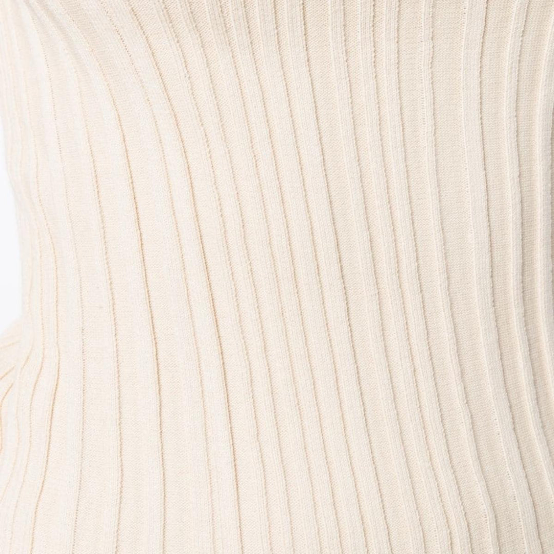 Asymmetric Beige Midi Dress