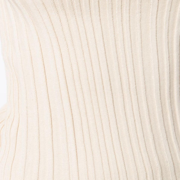 Asymmetric Beige Midi Dress