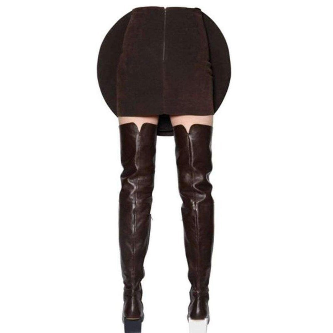 Circle Faux Suede Skirt