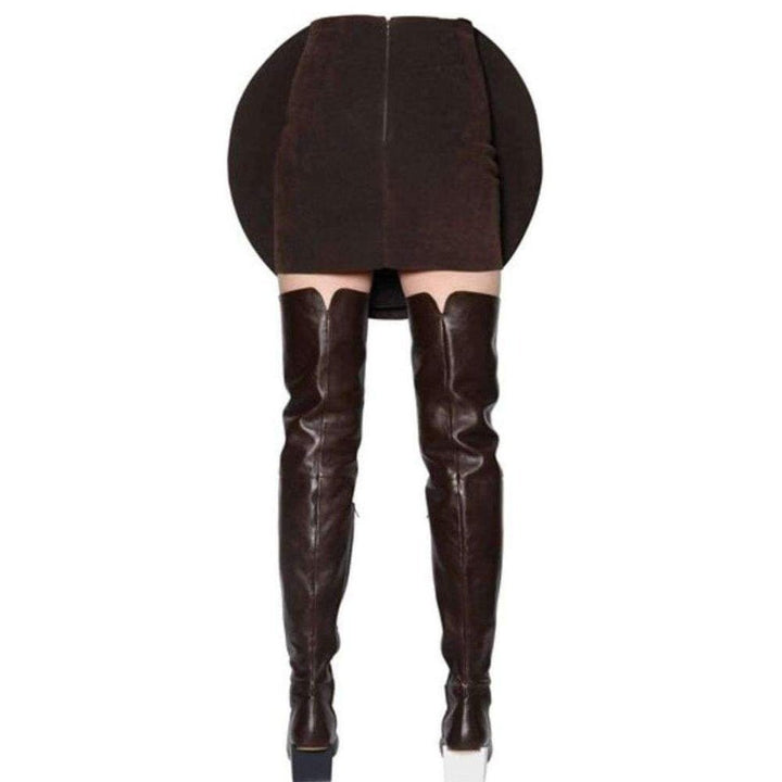 Circle Faux Suede Skirt