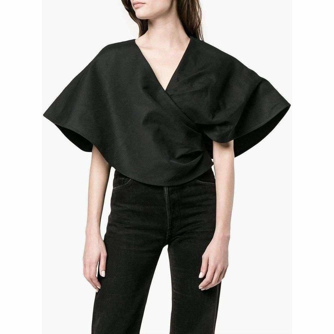 Cropped Bolero Wrap Blouse