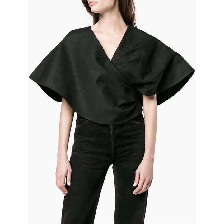 Cropped Bolero Wrap Blouse