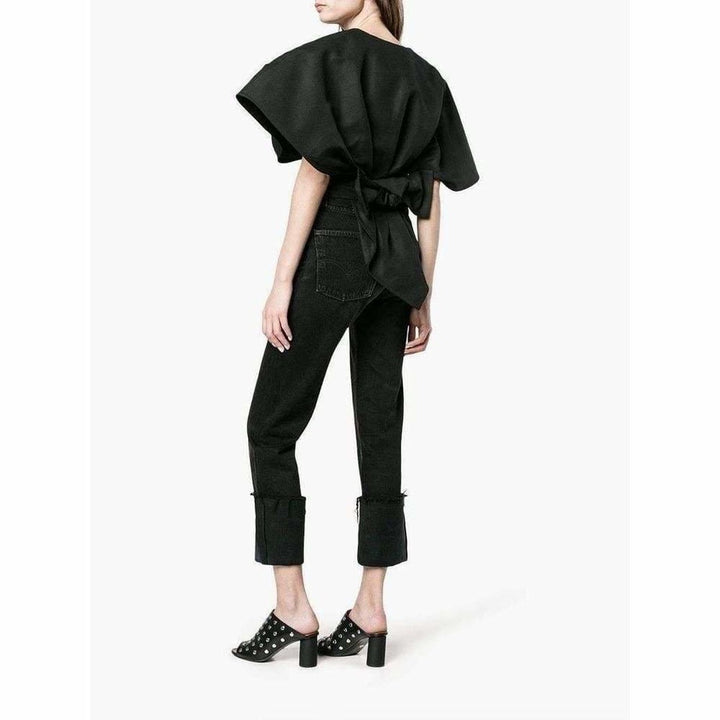 Cropped Bolero Wrap Blouse