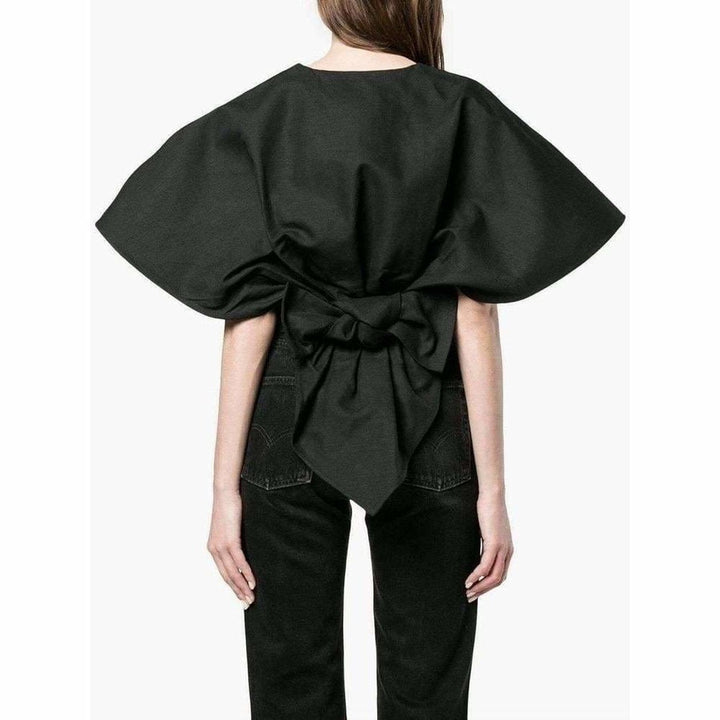 Cropped Bolero Wrap Blouse