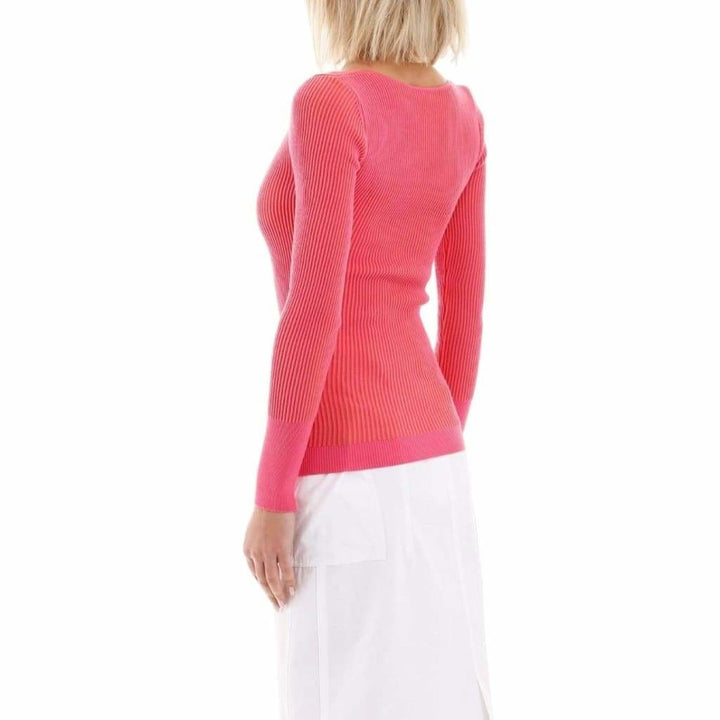 La Maille Rosa Ribbed-Knit Sweater