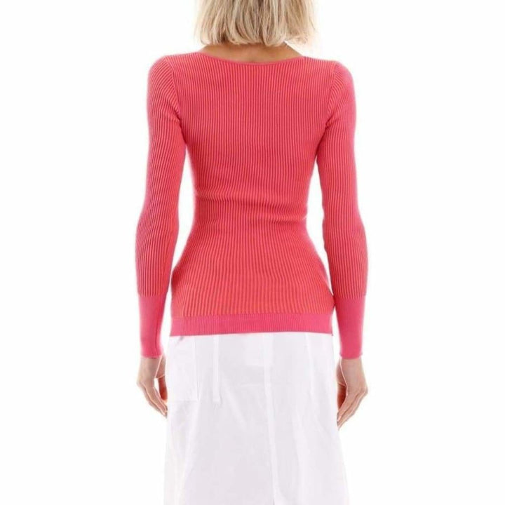 La Maille Rosa Ribbed-Knit Sweater