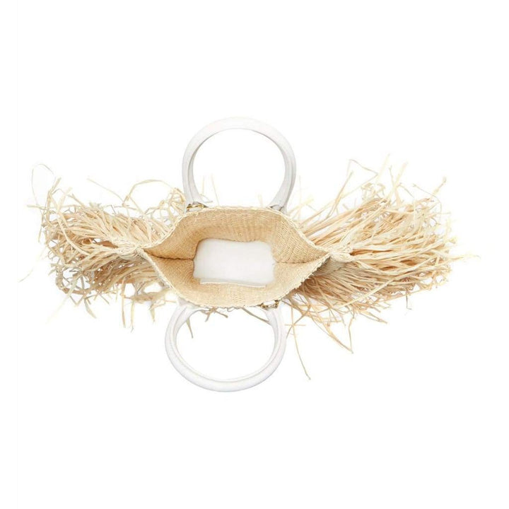 Le Petit Baci Straw and Leather Bag