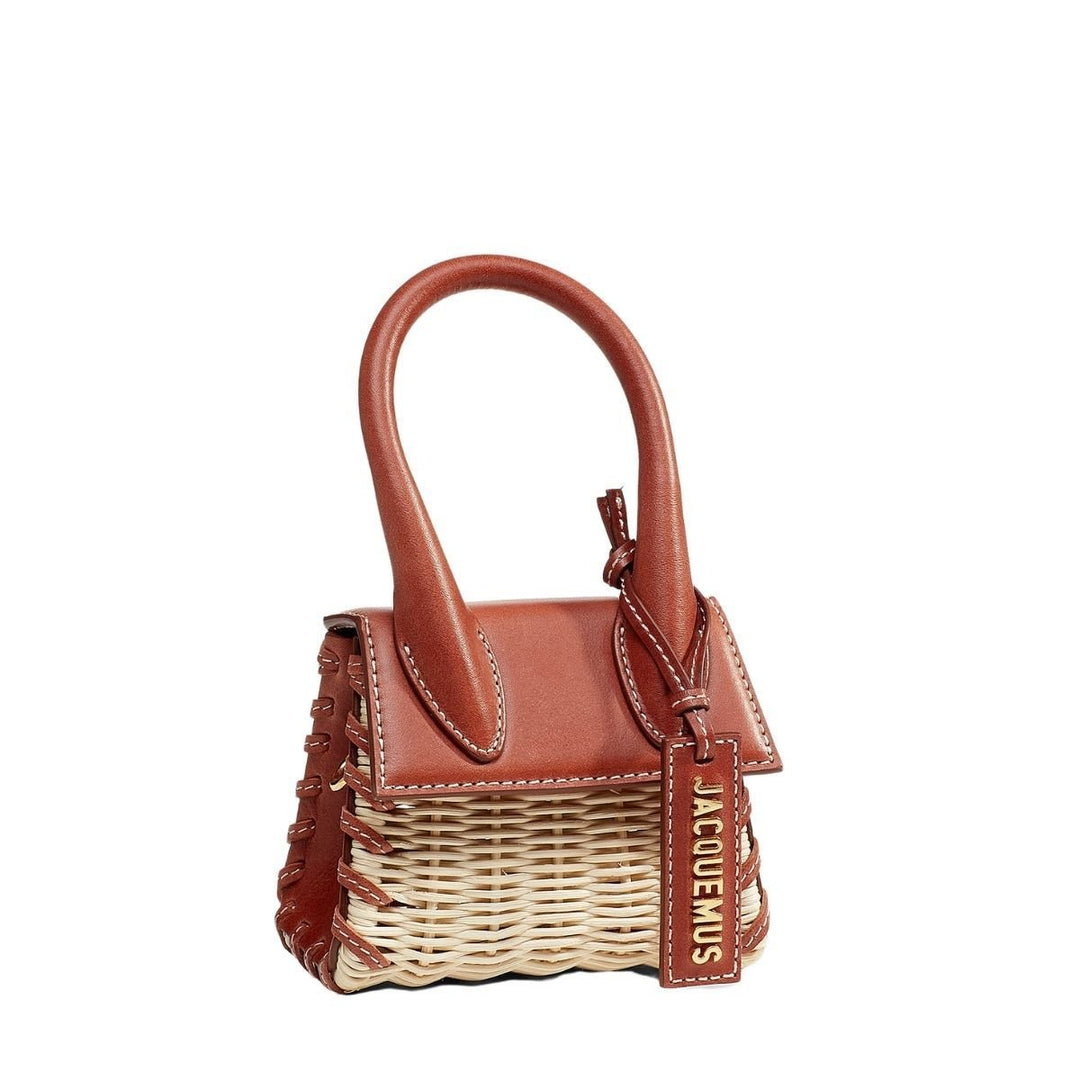 Jacquemus-Leather and Rattan Chiquito Mini-Bag in Brown - Runway Catalog