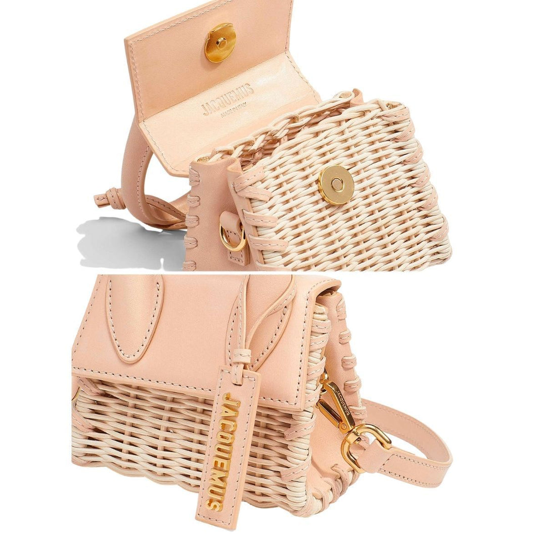 Leather and Rattan Chiquito mini-bag