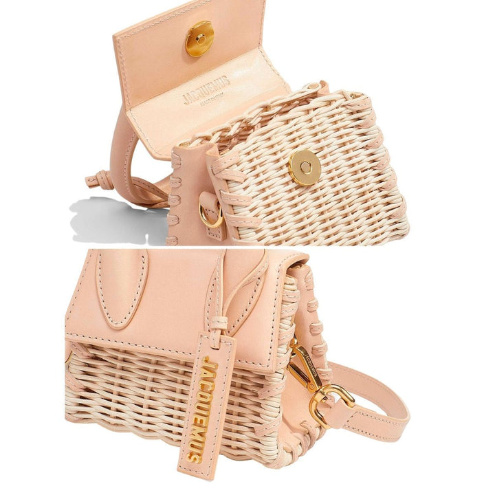 Leather and Rattan Chiquito mini-bag