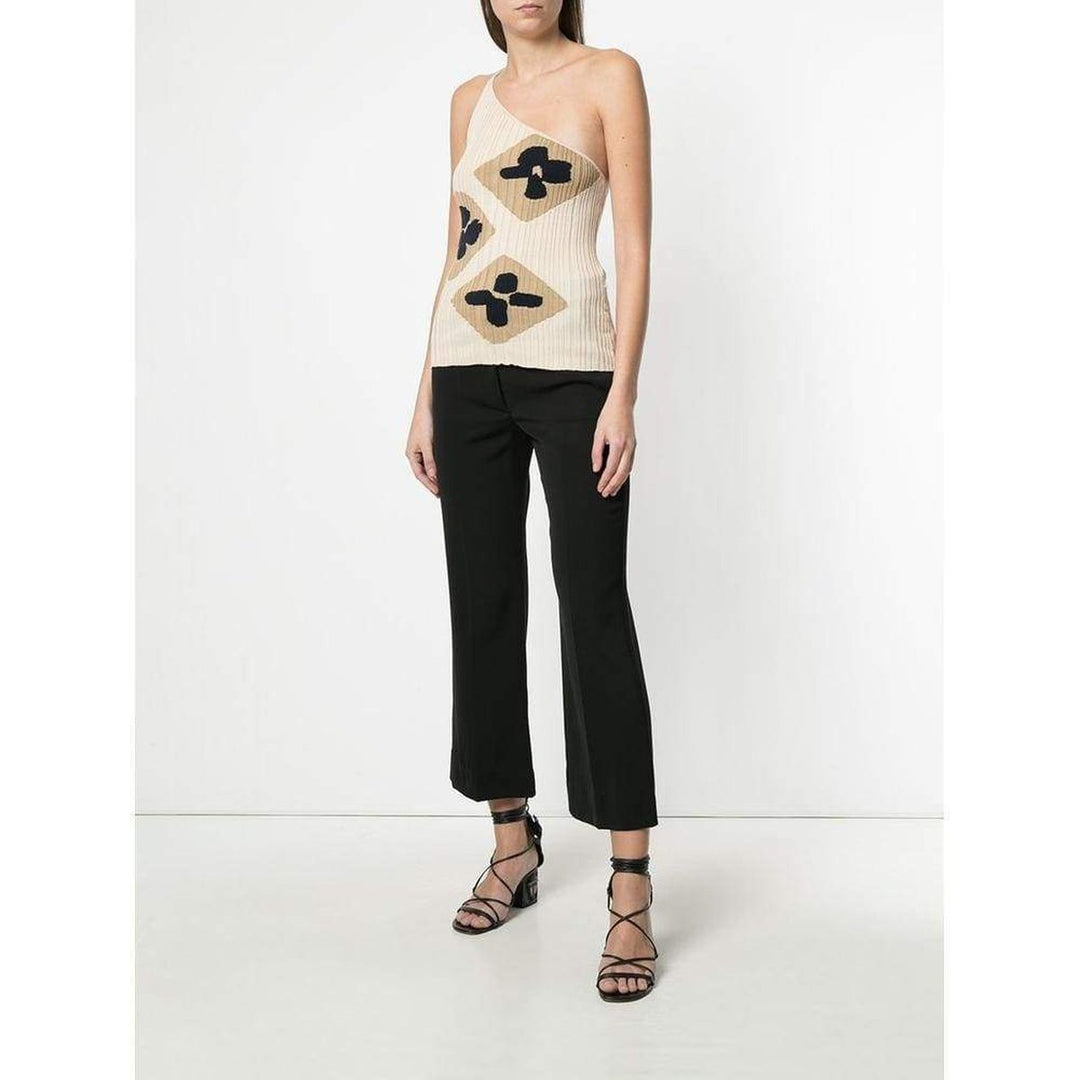 Rib Knit One Shoulder La Maille Caldu Top