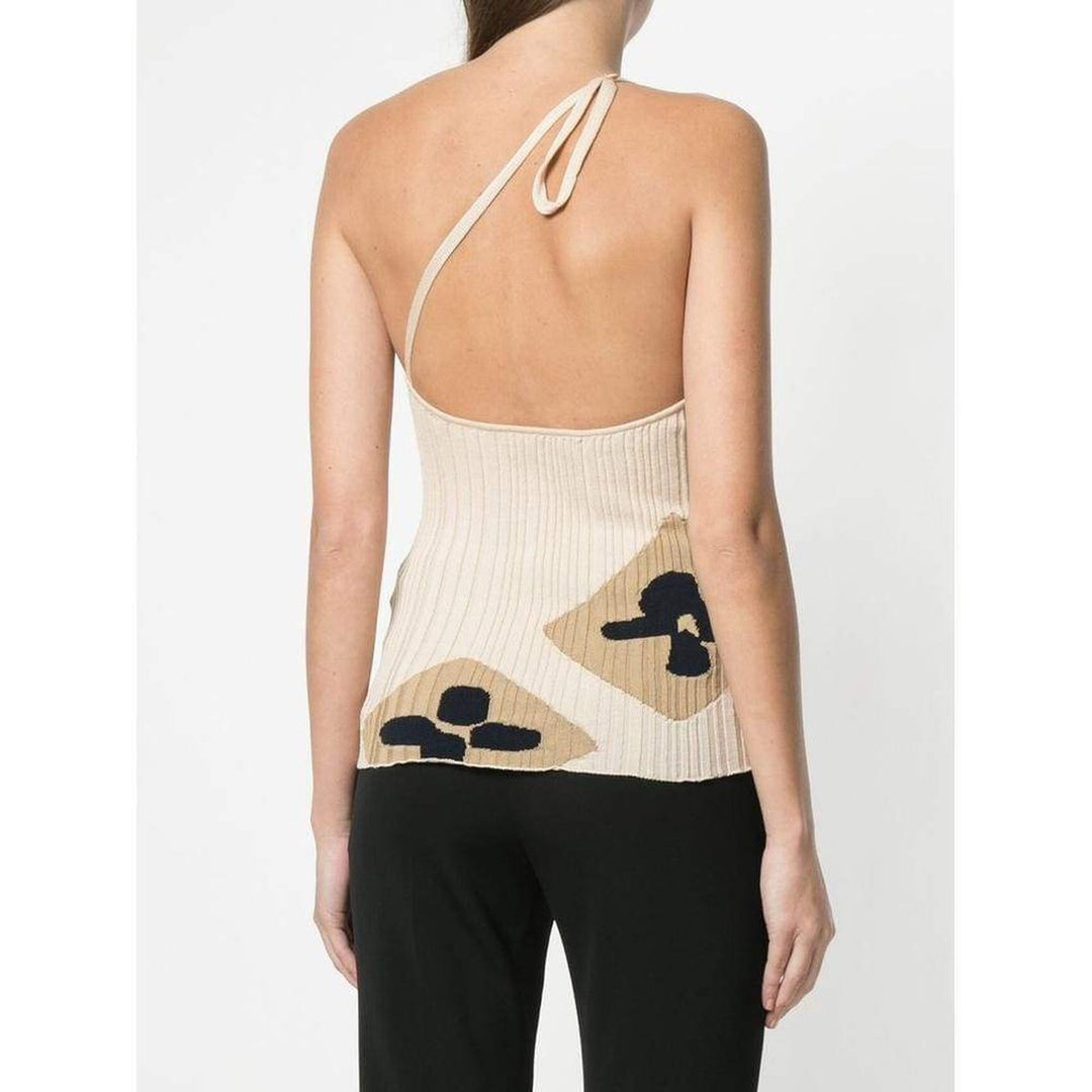 Rib Knit One Shoulder La Maille Caldu Top