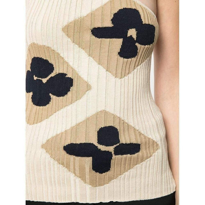 Rib Knit One Shoulder La Maille Caldu Top