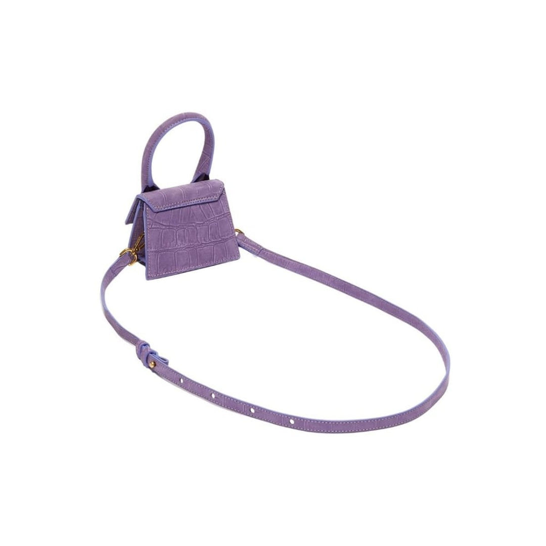 Small Le Chiquito Croc-effect Suede Leather Bag