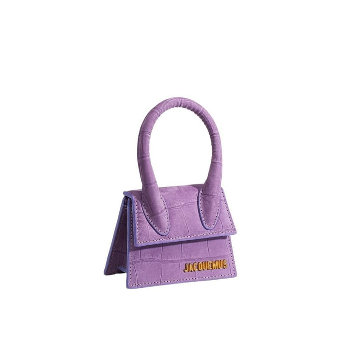 Small Le Chiquito Croc-effect Suede Leather Bag