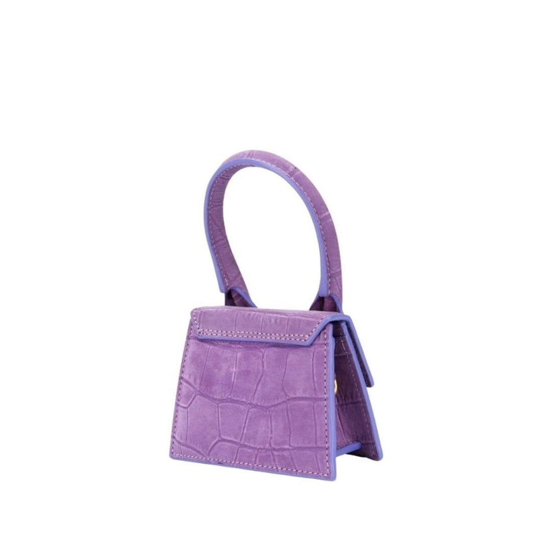 Small Le Chiquito Croc-effect Suede Leather Bag