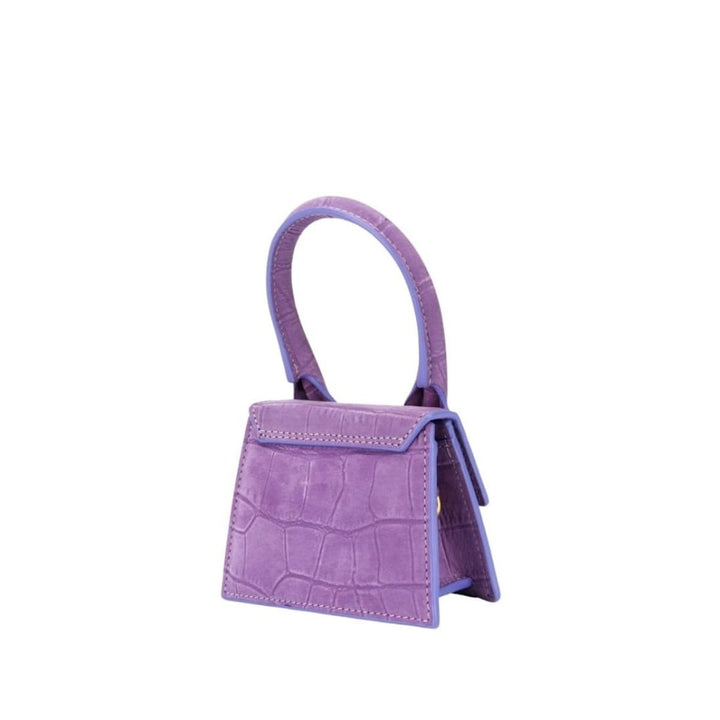 Small Le Chiquito Croc-effect Suede Leather Bag