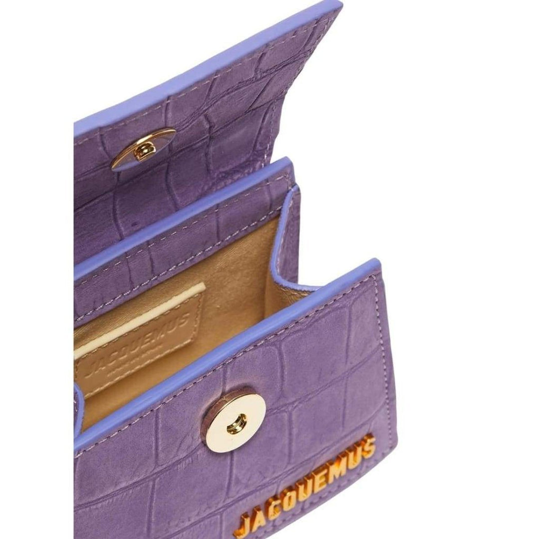 Small Le Chiquito Croc-effect Suede Leather Bag