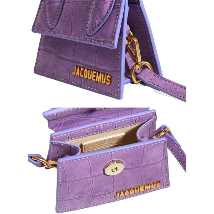 Small Le Chiquito Croc-effect Suede Leather Bag