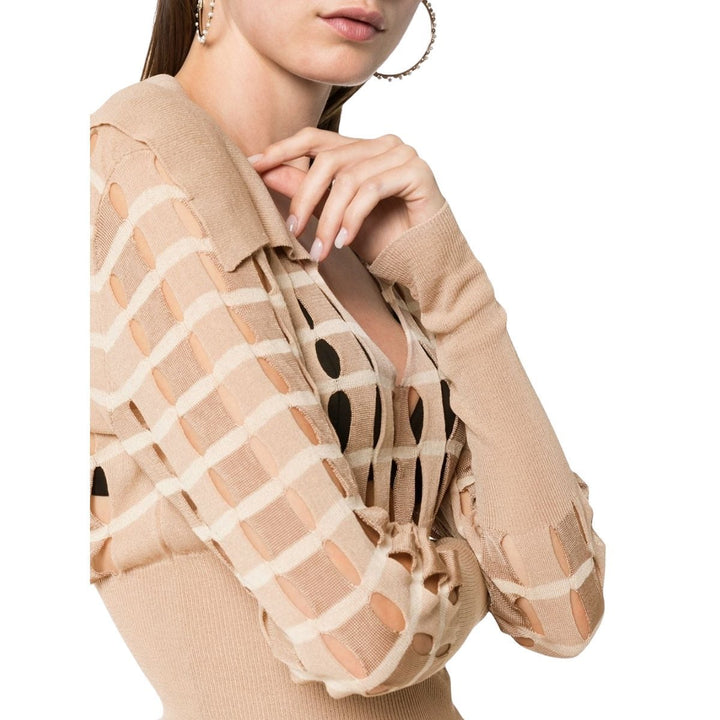 V neck Polo Cut-out Sweater