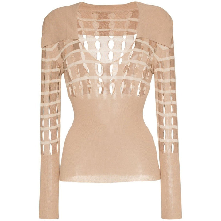 Jacquemus-V neck Polo Cut-out Sweater - Runway Catalog