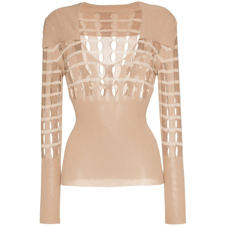 Jacquemus-V neck Polo Cut-out Sweater - Runway Catalog