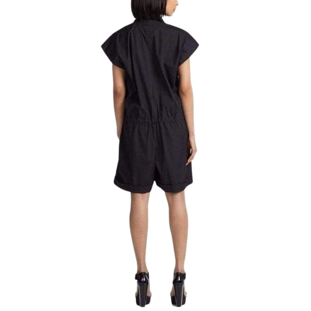 Black Cotton Blend Romper
