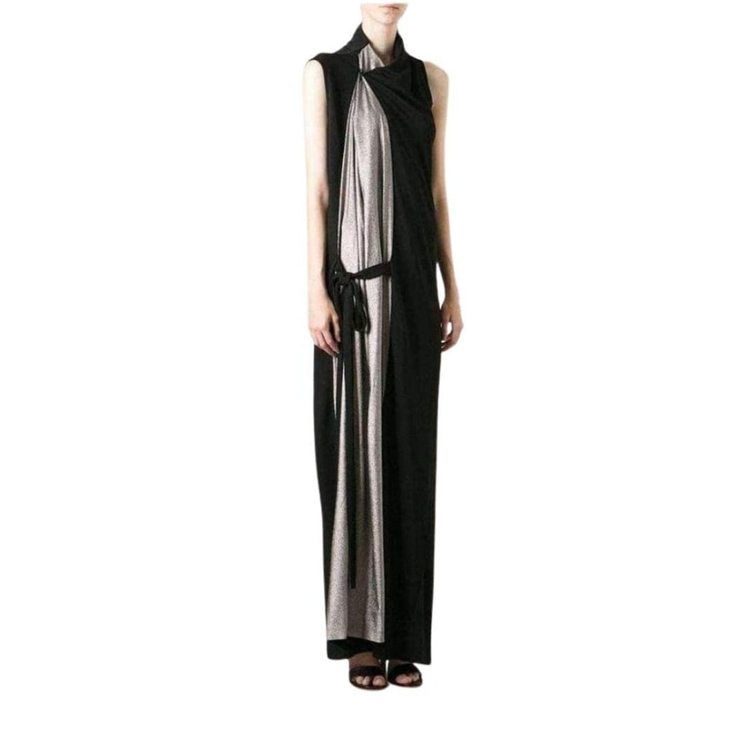 Black Metallic Maxi Dress