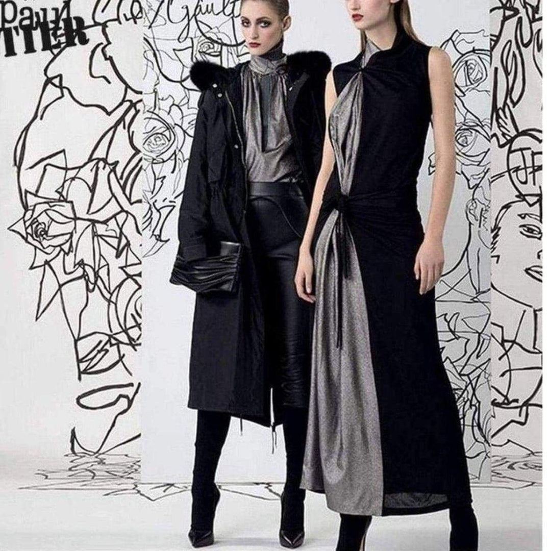 Black Metallic Maxi Dress